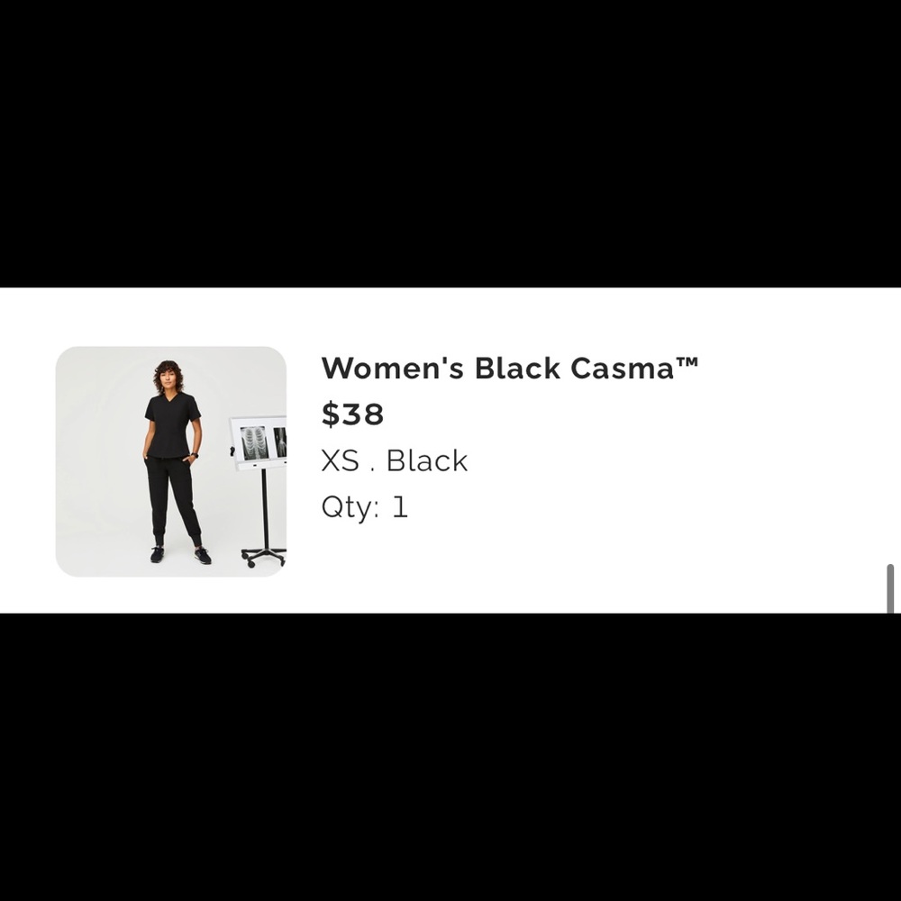 FIGS Scrubs Black Casma top